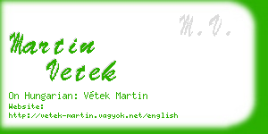 martin vetek business card